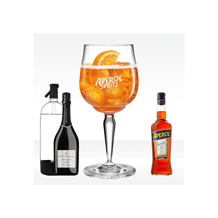 Spritz con aperol, prosecco e seltz