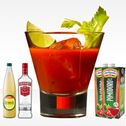 Bloody Mary con vodka smirnoff, succo di limone e succo di pomodoro