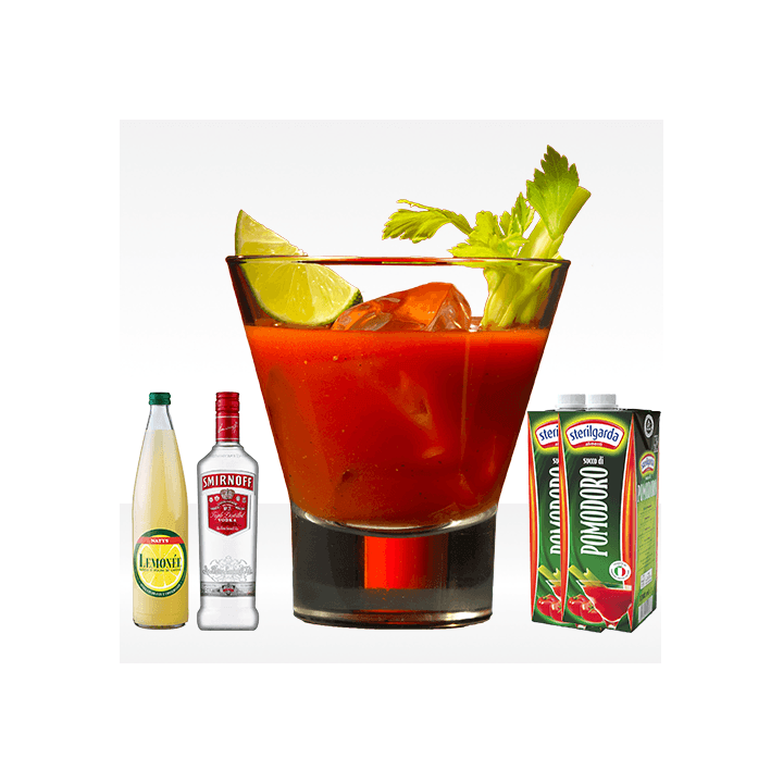 Bloody Mary con vodka smirnoff, succo di limone e succo di pomodoro