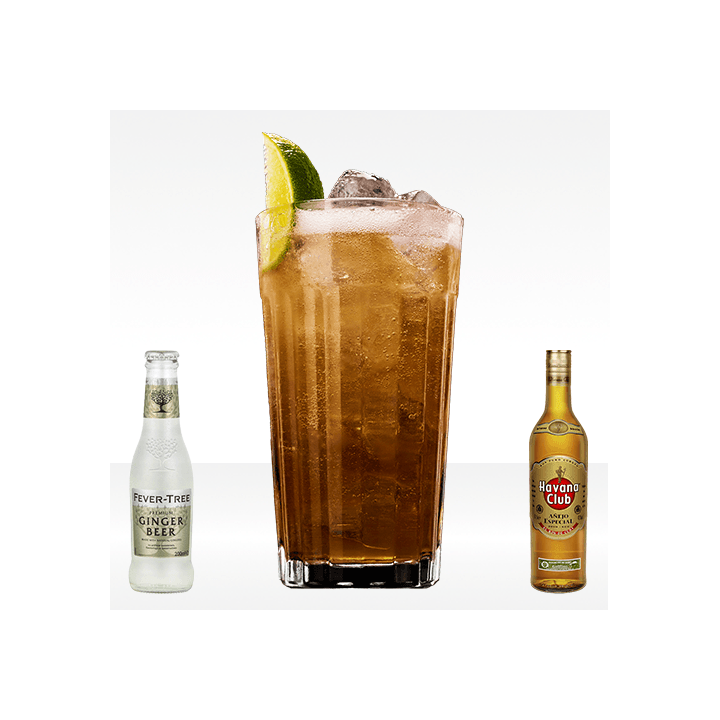 Perfect Storm con ginger beer fever tree e rum dorato havana club 5 anni