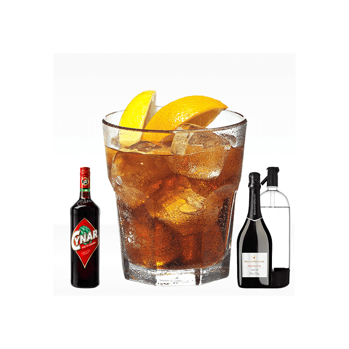 Cynar Spritz con cynar, prosecco e seltz