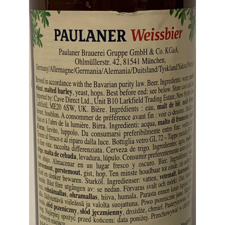 BIRRA PAULANER WEISS - Formato 0,50 lt