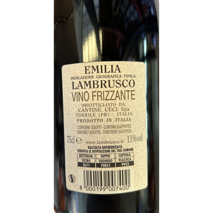 'Terre Verdiane' Emilia IGT Lambrusco secco 075 - Cantine Ceci