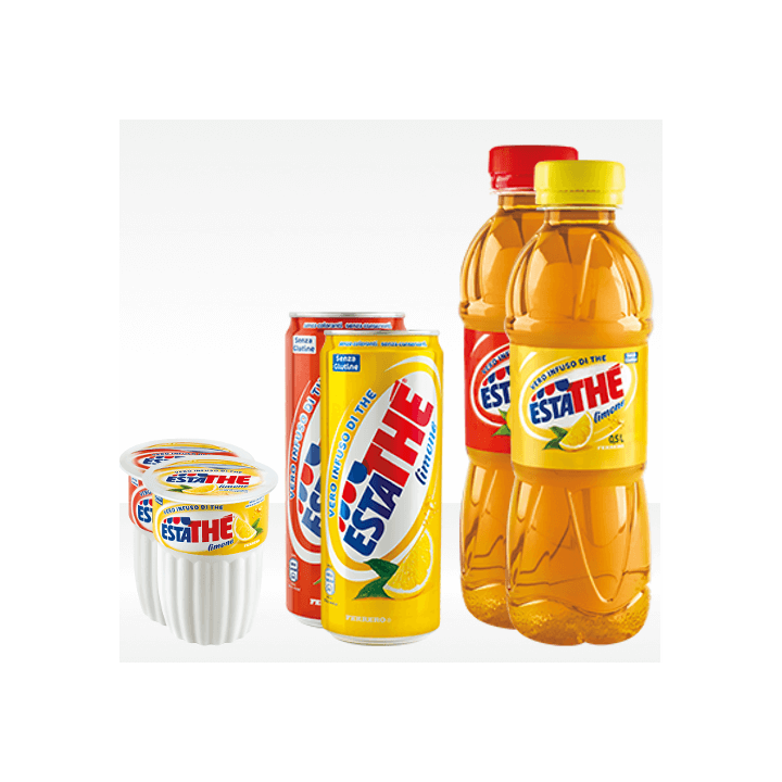 Estathè pesca limone lattina plastica bicchiere