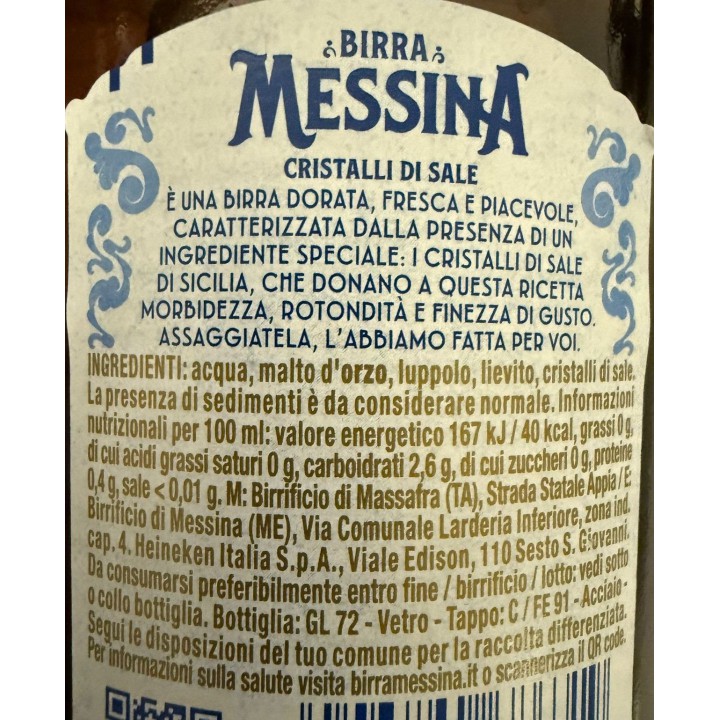 BIRRA MESSINA CRISTALLI DI SALE - Formato 050x24