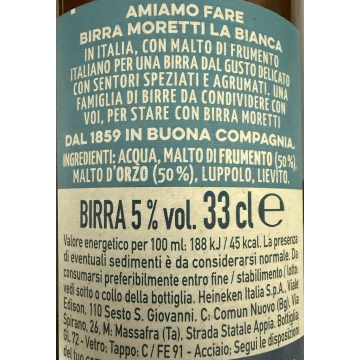 Birra Moretti 'La Bianca' weiss 033x24