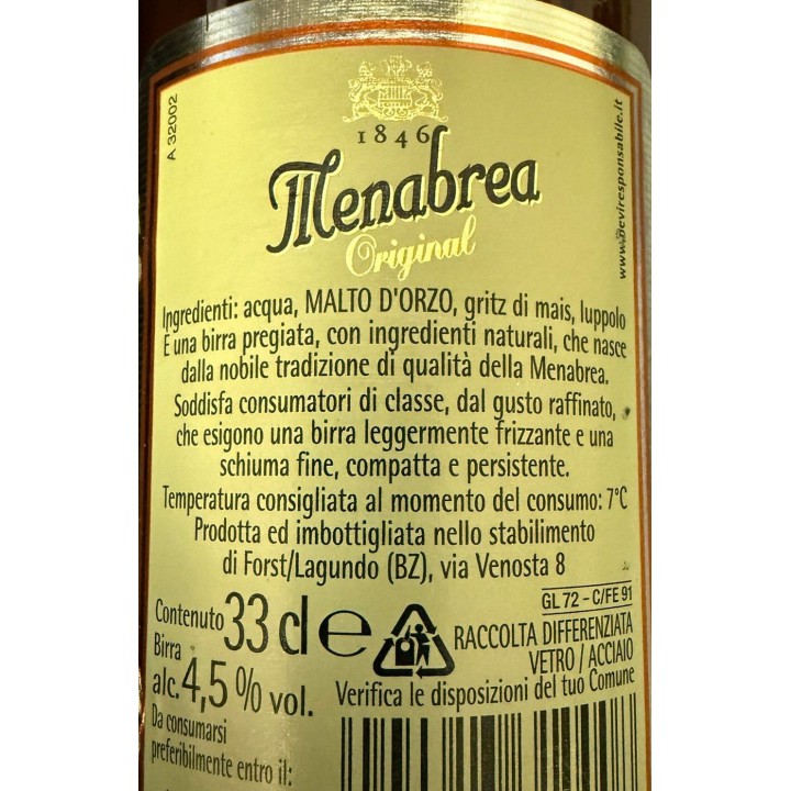 Birra Menabrea Original 033x24