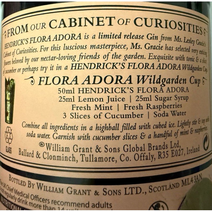 Hendrick's Gin Flora Adora - Limited Release
