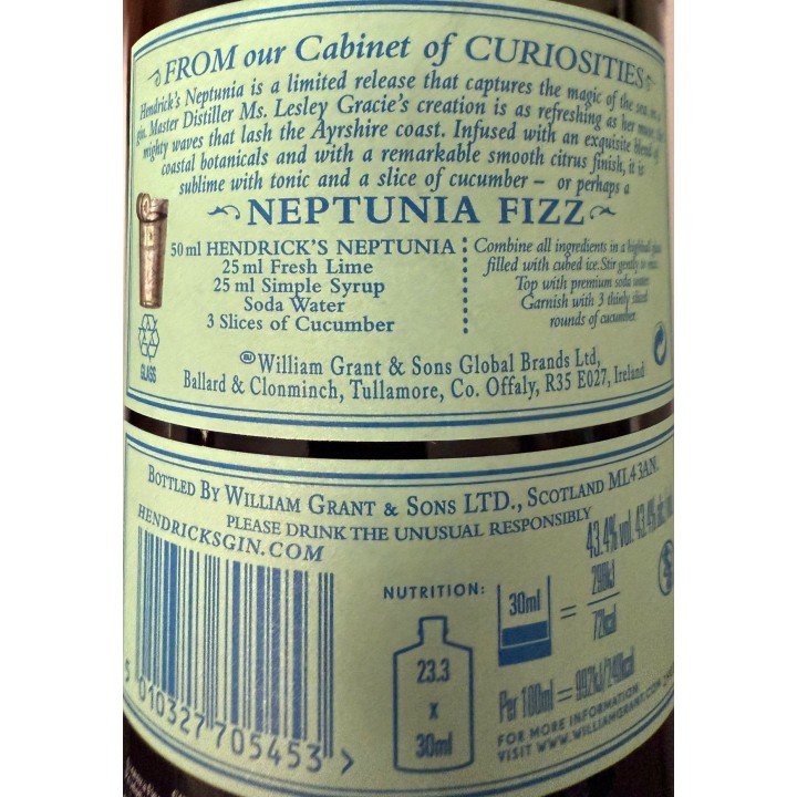 Hendrick's Neptunia Gin 070l - Limited Release