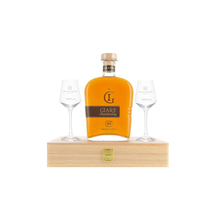 Grappa di Chardonnay 'Giare' - confezione regalo con due bicchieri - Marzadro